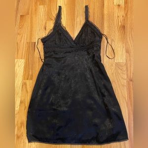 Urban Outfitters Black Ginny Lace Trim Slip Dress
